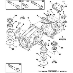 Citroen C-Crosser 2007-2012 Diesel Rear Axle Support Housing Left
