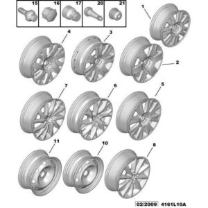 Citroen C4 2018-2020 Diesel Wheel Nut Cap