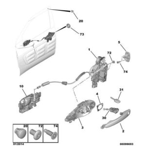 Citroen C4 Catcus 2014-2018 Petrol Door Lock