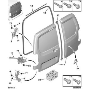 Citroen Berlingo 2012-2015 Diesel Rear Door Fixings