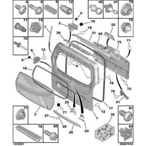 Citroen Berlingo 2015-2018 Petrol (Mkt) Tailgate Fixings