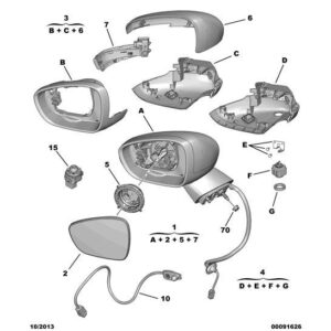 Citroen DS5 2011-2021 Petrol Mirror Shell Kit