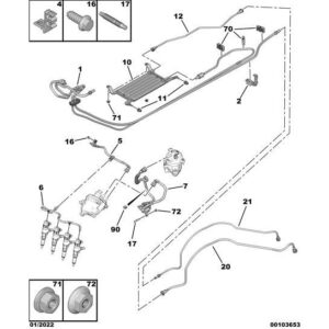 Citroen Berlingo 2015-2018 Diesel Fuel Pipe