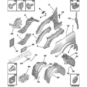 Citroen C5 2004-2008 Front Wing Fixings