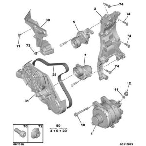 Citroen C5 Air Cross 2018-2021 Diesel Ancillary Belt Roller Kit