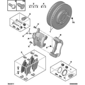 Citroen C4 2008-2010 Petrol Brake Caliper Repair Kit