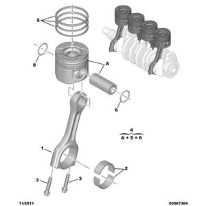 Citroen C4 2018-2020 Diesel Set Of 4 Engine Connecting Rods