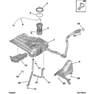 Citroen Berlingo 2018-2021 Diesel Fuel Tank