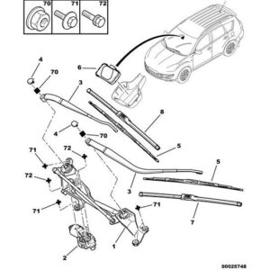 Citroen C-Crosser 2007-2012 Diesel Front Window Wiper Conrod Assy