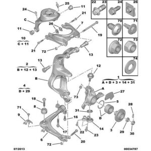 Citroen C6 2005-2012 Diesel Front Stub Axle Carrier