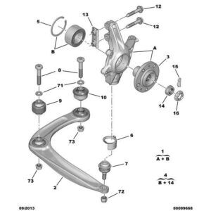 Citroen Berlingo 2012-2015 Diesel Wishbone Front Offside