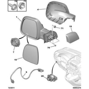Citroen Berlingo 2015-2018 Petrol Mirror Covers Alliage Offside