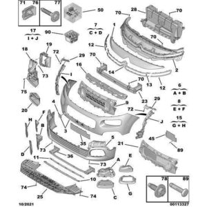 Citroen Berlingo 2018-2021 Petrol Front Bumper Fastenings