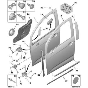 Citroen C3 2009-2013 Petrol Front Door Fixings