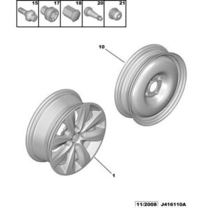 Citroen C3 2009-2013 Petrol Wheel Nut Cap