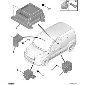 Citroen Nemo 2008-2015 Petrol Lateral Airbag Acceleration Sensor