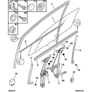 Citroen C1 2012-2014 Petrol Window Lifter Handle