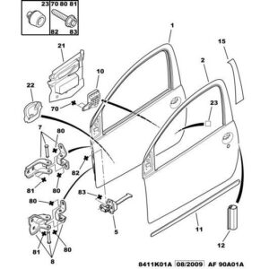 Citroen C1 2012-2014 Petrol Bonnet Stop