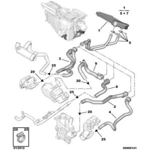 Citroen Nemo 2008-2015 Petrol Heater Water Pipe