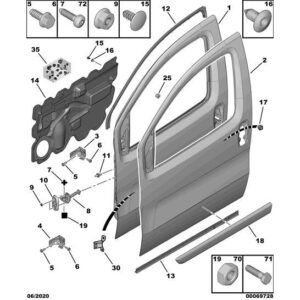 Citroen Nemo 2008-2015 Petrol Door Hinge Offside