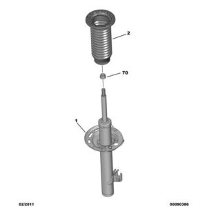 Citroen C1 2005-2009 Petrol Front Suspension Shock Absorber Left