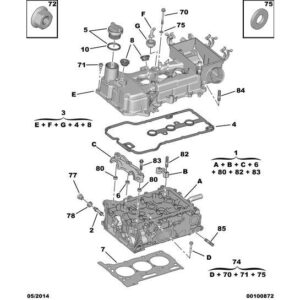 Citroen C1 2014-2022 Petrol Cylinder Head Gasket