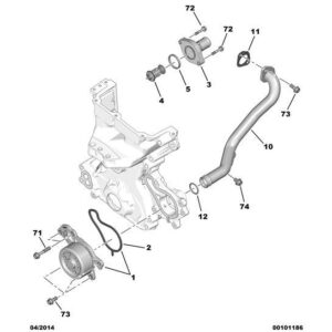 Citroen C1 2014-2022 Petrol Water Exhaust Bypass Pipe