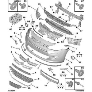 Citroen C3 2009-2013 Petrol Front Bumper Fastenings