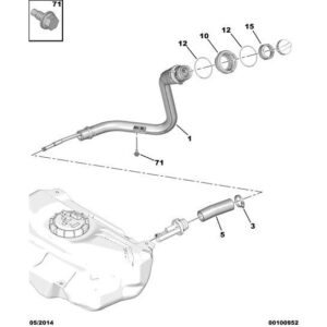 Citroen C1 2012-2014 Petrol Fuel Filler Pipe
