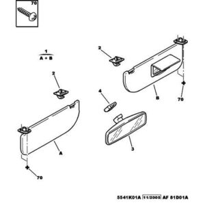 Citroen C1 2005-2009 Petrol Sun Visor Set