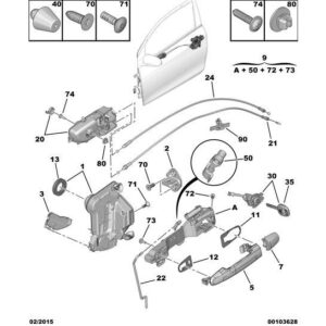 Citroen C1 2012-2014 Petrol Door Handle