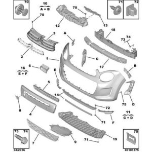 Citroen C1 2012-2014 Petrol Bumper Rubber Boot