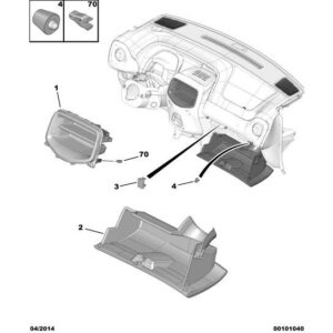 Citroen C1 2012-2014 Petrol Glove-Box Lid Stop