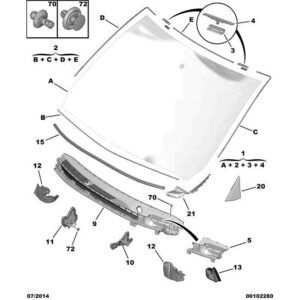 Citroen C1 2012-2014 Petrol Cowl Water Deflector