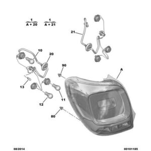 Citroen C1 2012-2014 Petrol Rear Light Harness