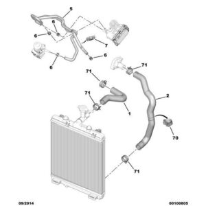 Citroen C1 2014-2022 Petrol Engine Water Pipe