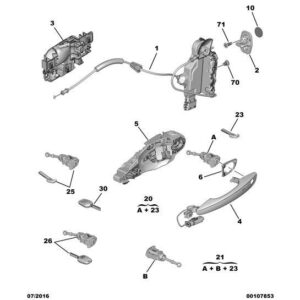 Citroen C3 2015-2021 Petrol Door Lock