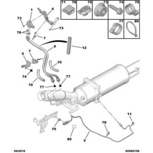 Citroen C5 2008-2021 Diesel Particle Filter Pressure Pipe