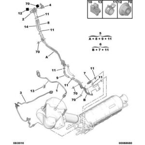 Citroen C-Crosser 2007-2012 Diesel Particle Filter Pressure Pipe