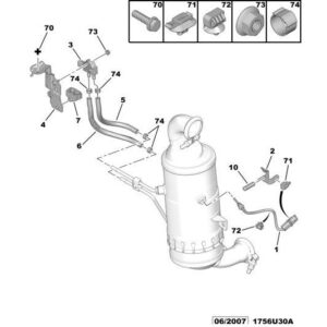 Citroen C5 2008-2021 Diesel Particle Filter Pressure Pipe