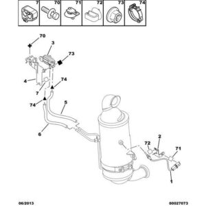 Citroen C5 2004-2008 Diesel Particle Filter Pressure Pipe