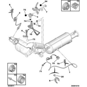 Citroen DS5 2011-2021 Petrol Gas Temperature Sensor