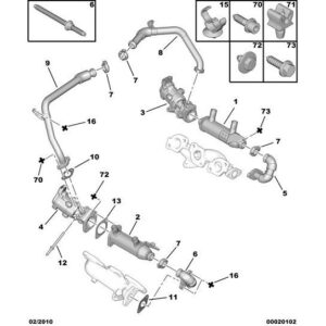 Citroen C6 2005-2012 Diesel Exhaust Gas Recycl Flange Seal