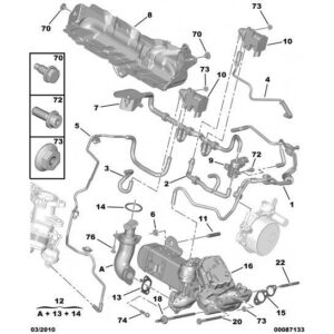 Citroen DS5 2011-2021 Petrol Egr Control Vacuum Pipe