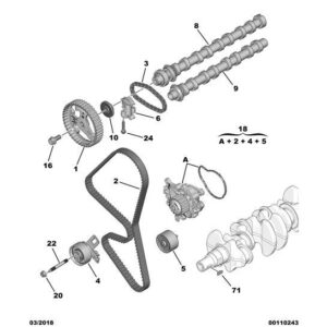 Citroen C3 Air Cross 2017-2021 Diesel Coolant Pump + Timing Kit