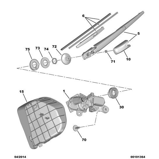 Citroen C1 20122014 Petrol Rear Window Wiper Blade 16 351 569 80