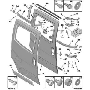 Citroen Nemo 2008-2015 Petrol Door Carriage Offside