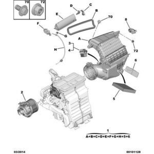 Citroen C1 2012-2014 Petrol Pollen Filter Psa