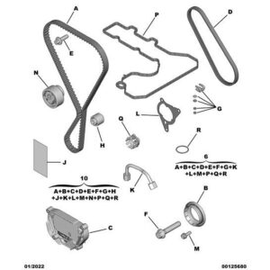 Citroen DS3 2010-2022 Petrol Complete Timing Belt Kit