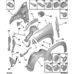 Citroen C3 Air Cross 2017-2021 Petrol Front Wing Fixings